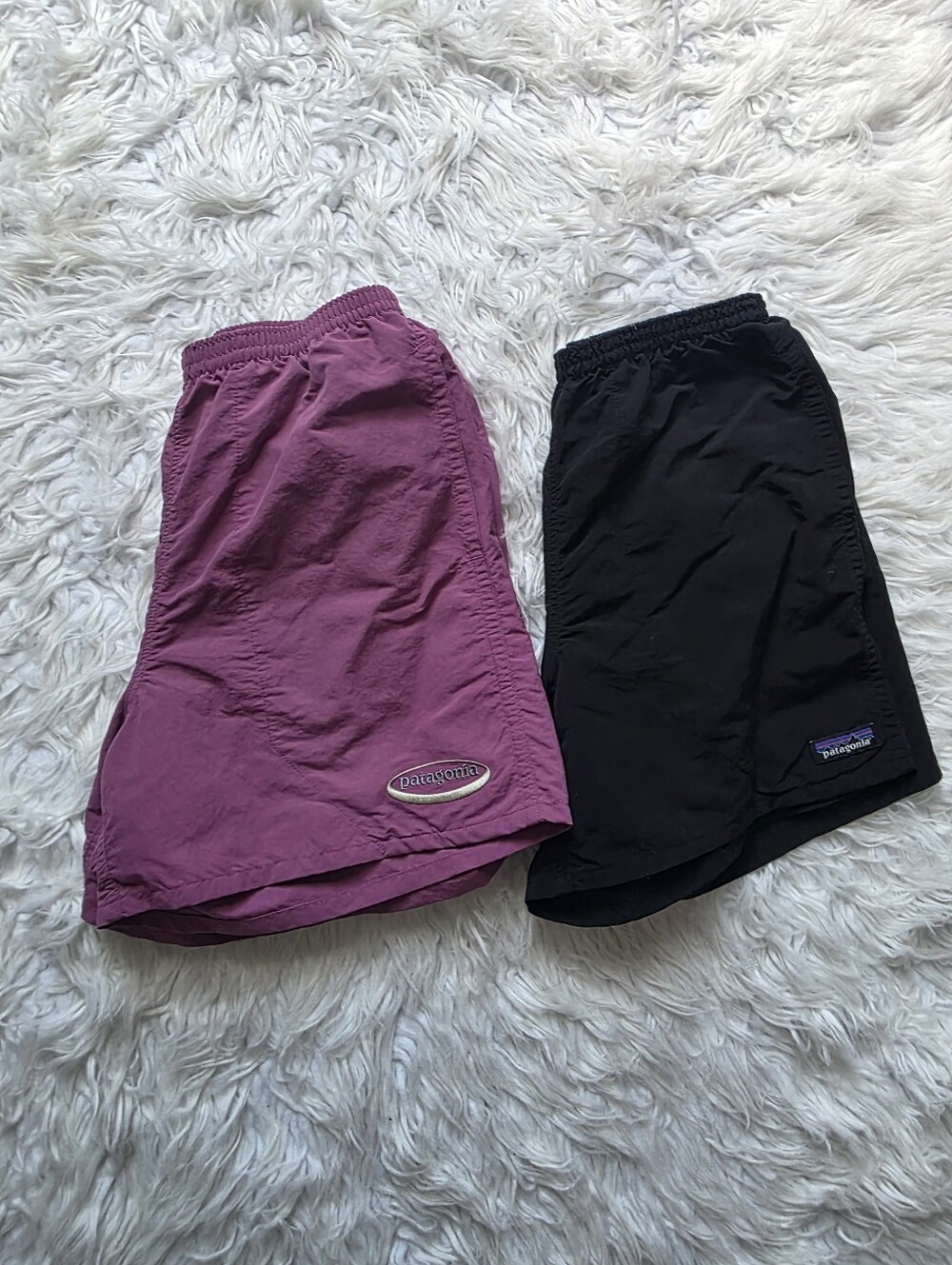 Patagonia Men's Athletic Shorts - Plum & Black Two-Pack